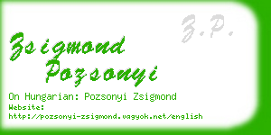 zsigmond pozsonyi business card